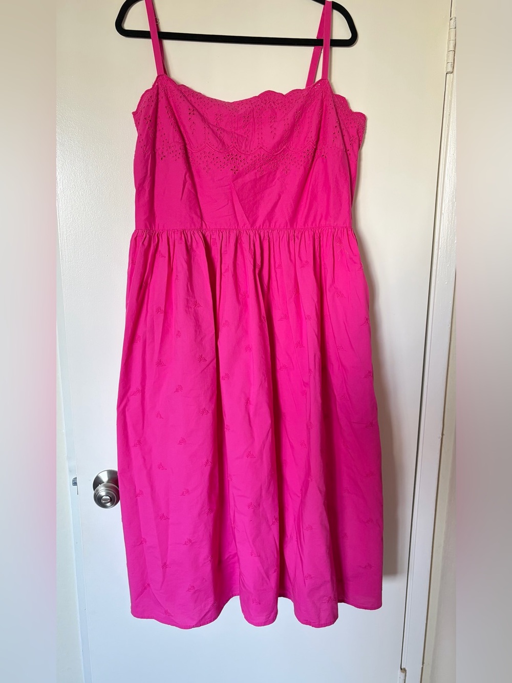 GAP Hot Pink Eyelet Midi Sundress